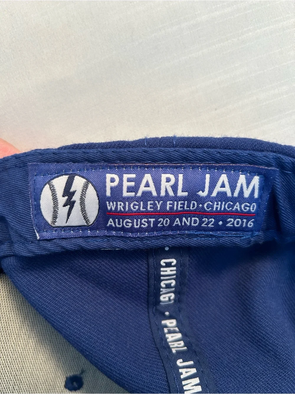 2016 Pearl Jam Chicago Wrigley Baseball concert hat.